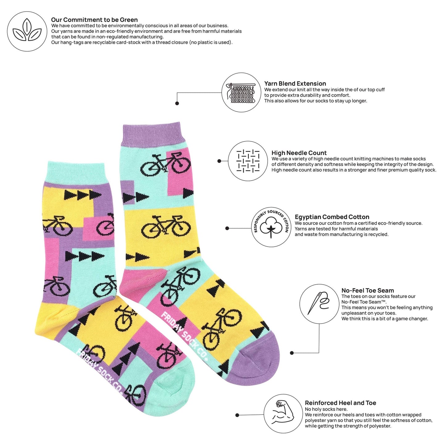 Friday Sock Co. - Women's 80's Road Bikes Socks