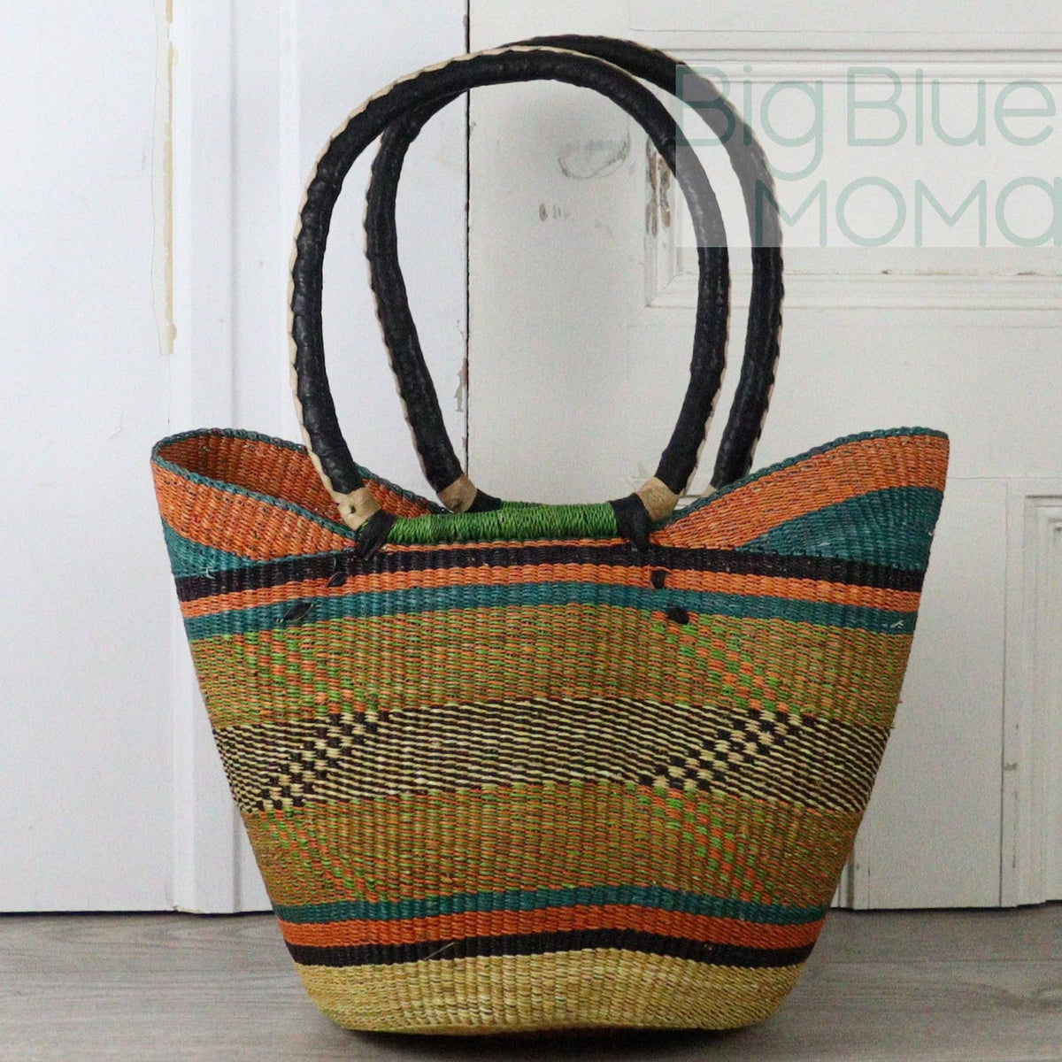 Big Blue Moma - Bolga Basket SHOULDER SHOPPER (Variety of Colours)