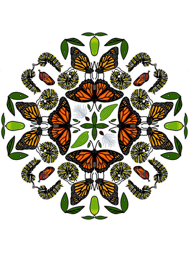 Ella Mollie - MONARCH KALEIDOSCOPE Art Print