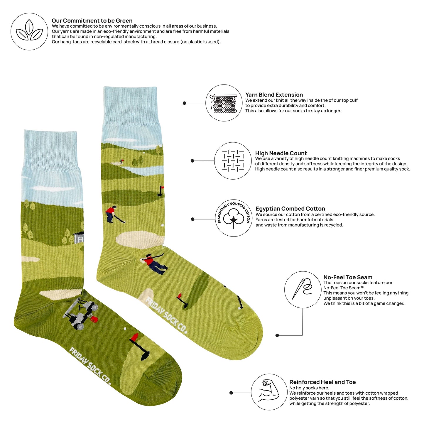 Friday Sock Co. - Men's Golf Scene Socks