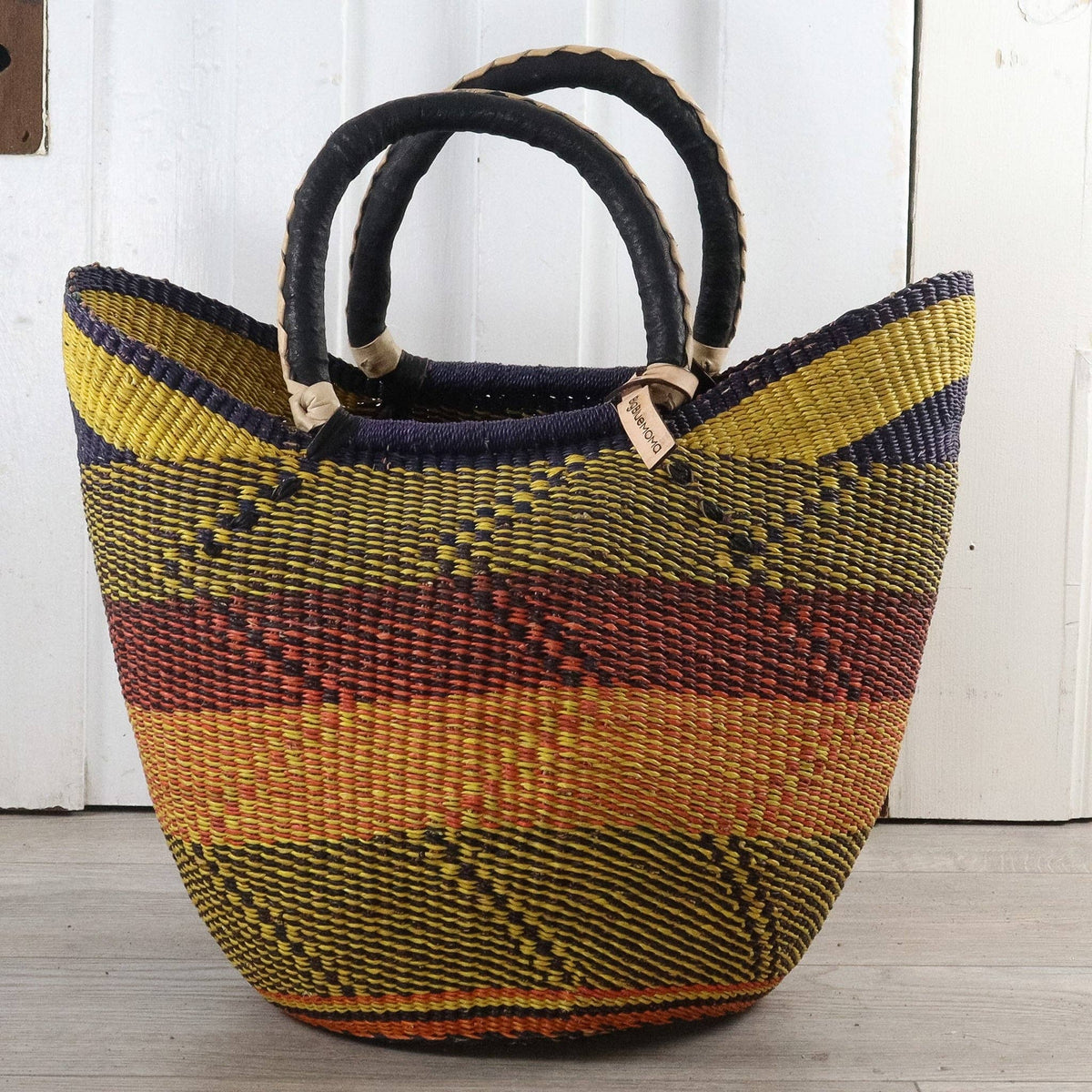 Big Blue Moma - Bolga Basket LARGE U SHOPPER (Variety of Colours)