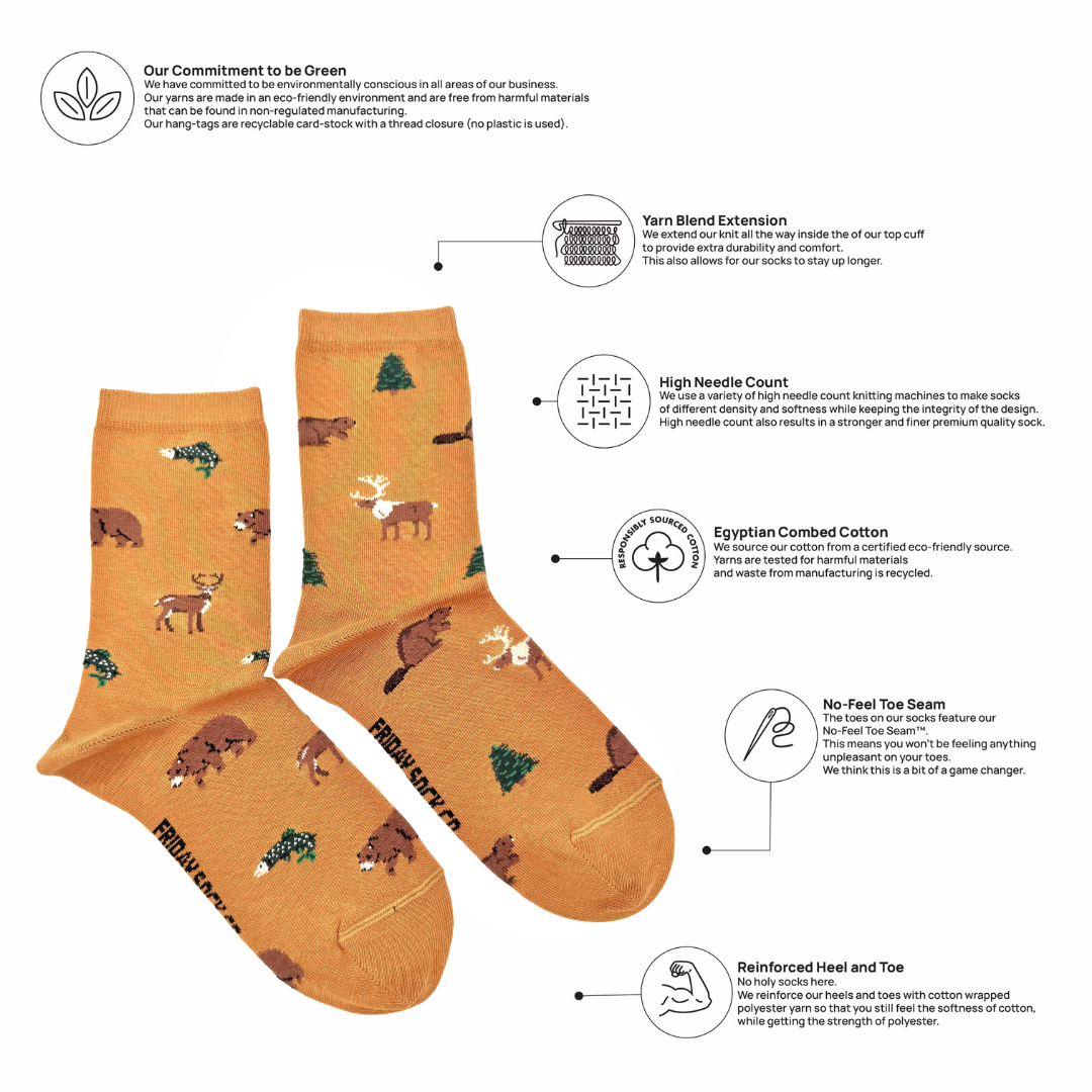 Friday Sock Co. - Women's Wildlife This Did Good Mismatched Crew Socks
