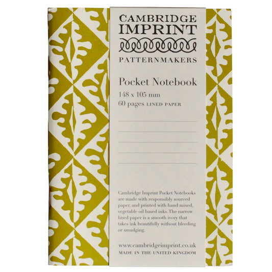 Cambridge Imprint - POCKET NOTEBOOK Oak Leaves Sap Green