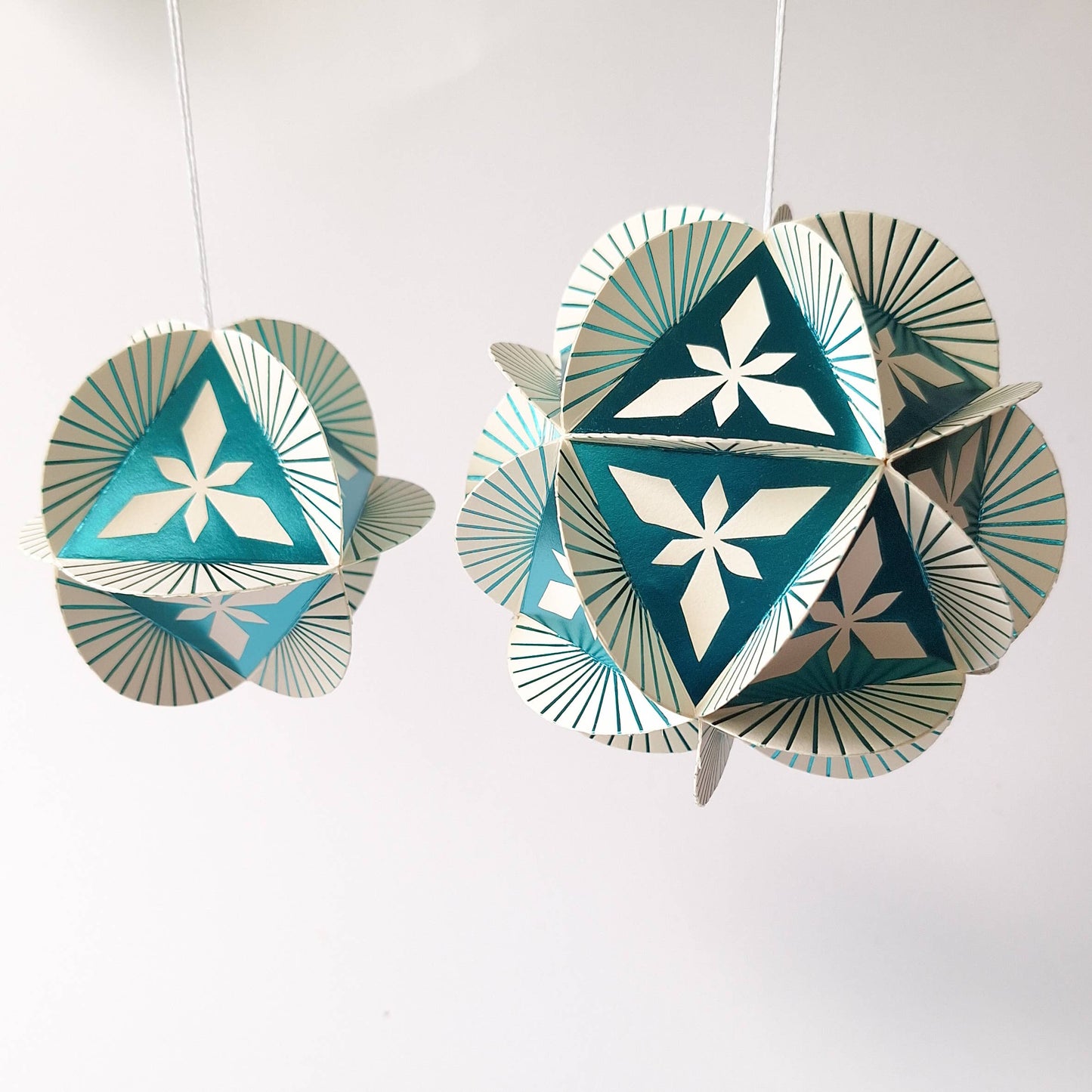 Kiss the Paper - Ornament Kit (Teal/Cream) Prism 8 Sided