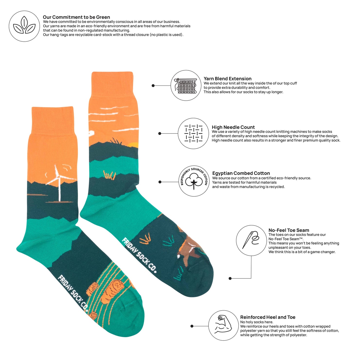 Friday Sock Co. - Men's Socks Foothills Canadian Landscape Socks