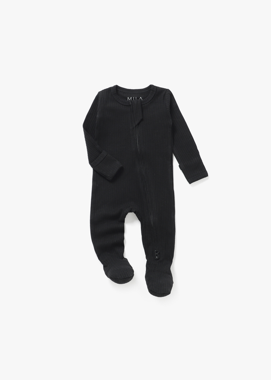 Mila & Co. - Ribbed Footie | Black