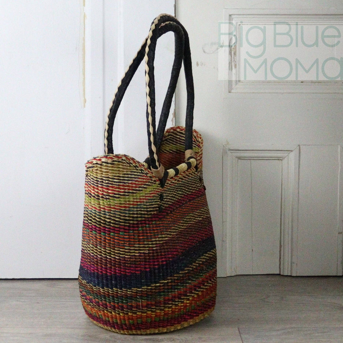 Big Blue Moma - Bolga Basket SHOULDER SHOPPER (Variety of Colours)