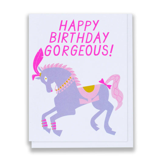 Banquet Workshop - Pretty Prancing Pony Birthday Card