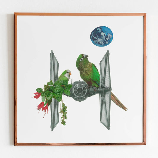 Clever Clippings - Star Wars inspired: TIE Fighter - Fighter In the Jungle (9"X9")