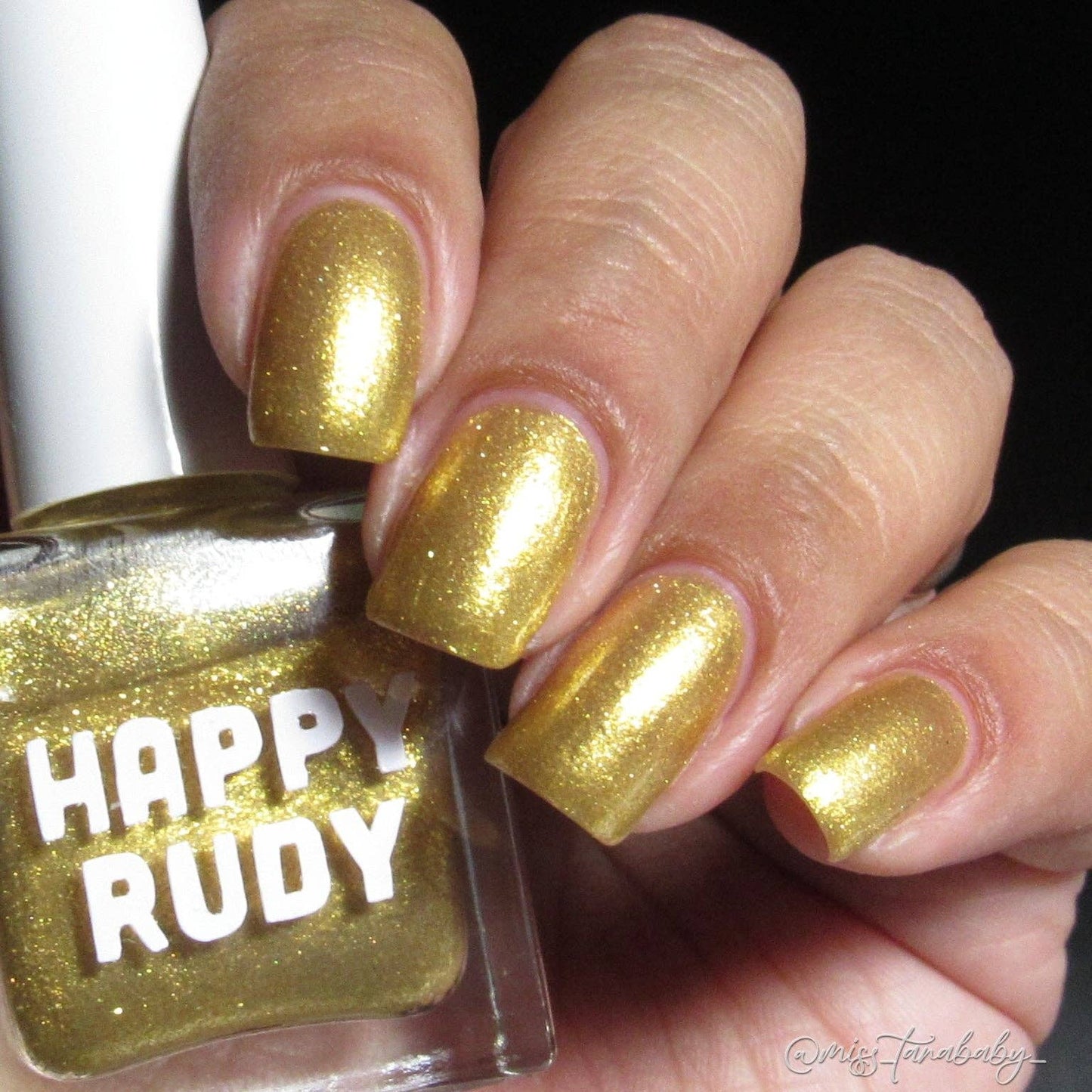Happy Rudy - Fête | Vegan Nail Polish | Gold Eco-Glitter | Celebration