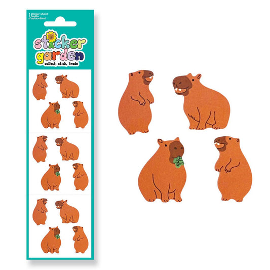 Sticker Garden - Glossy Capybara Stickers Sheet
