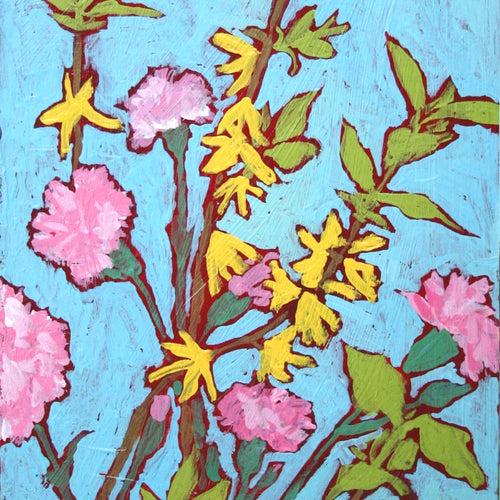 carnations and forsythia 13