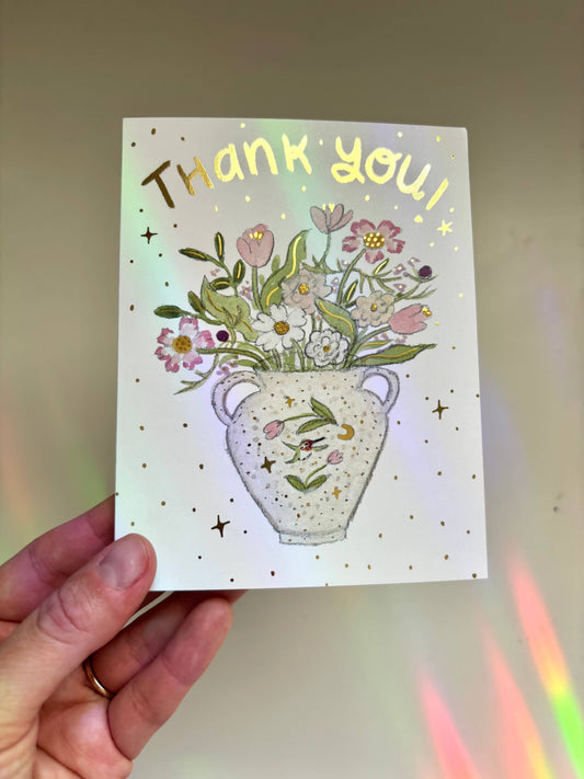 Emilie Nunez - "Thank You" Gold Foil Greeting Card