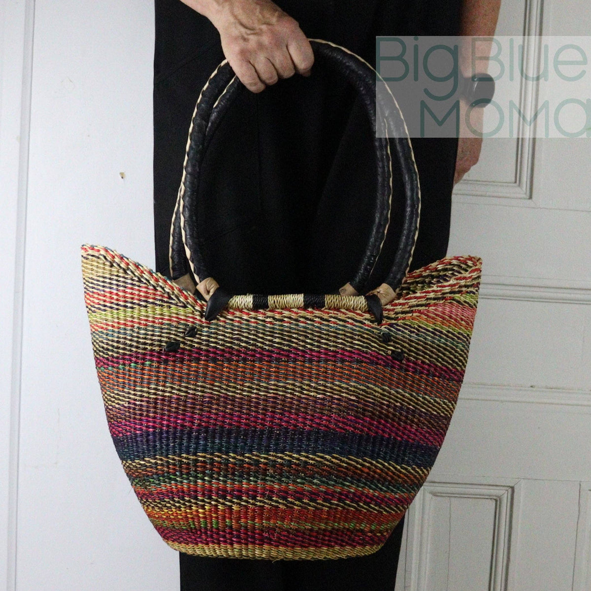 Big Blue Moma - Bolga Basket SHOULDER SHOPPER (Variety of Colours)