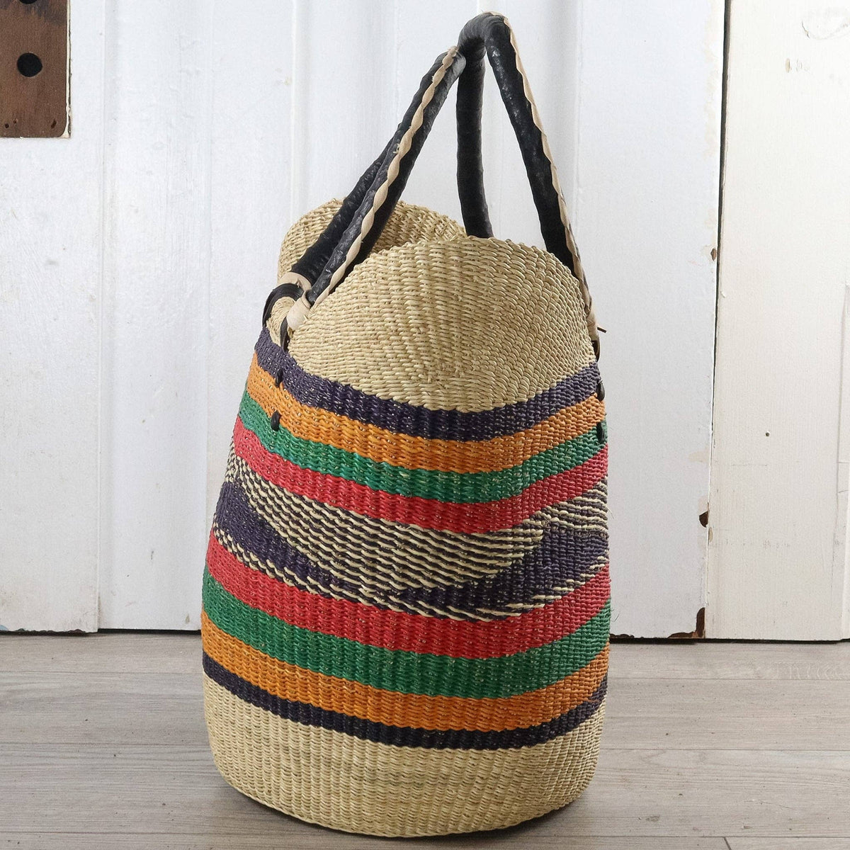 Big Blue Moma - Bolga Basket LARGE U SHOPPER (Variety of Colours)