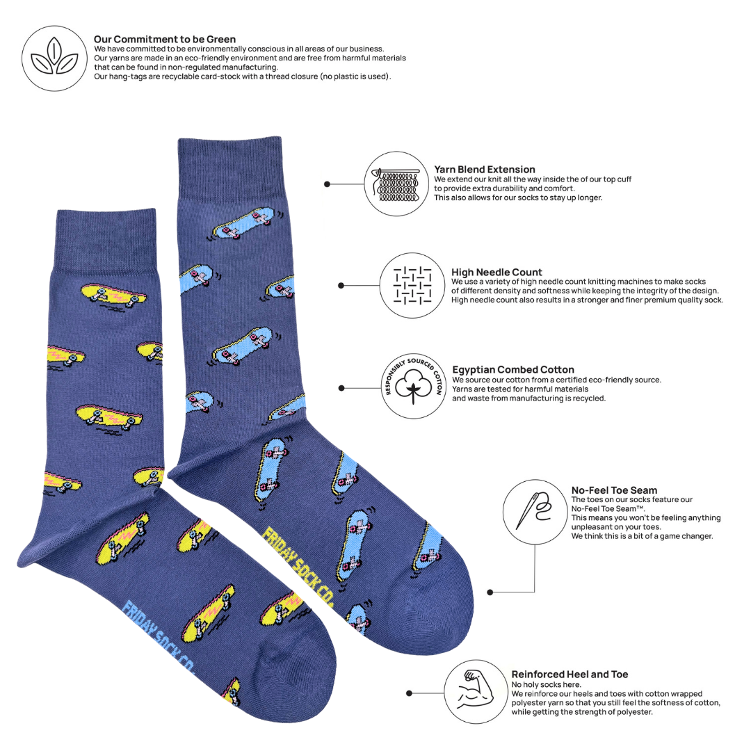 Friday Sock Co. - Men's Skateboarding This Did Good  Socks
