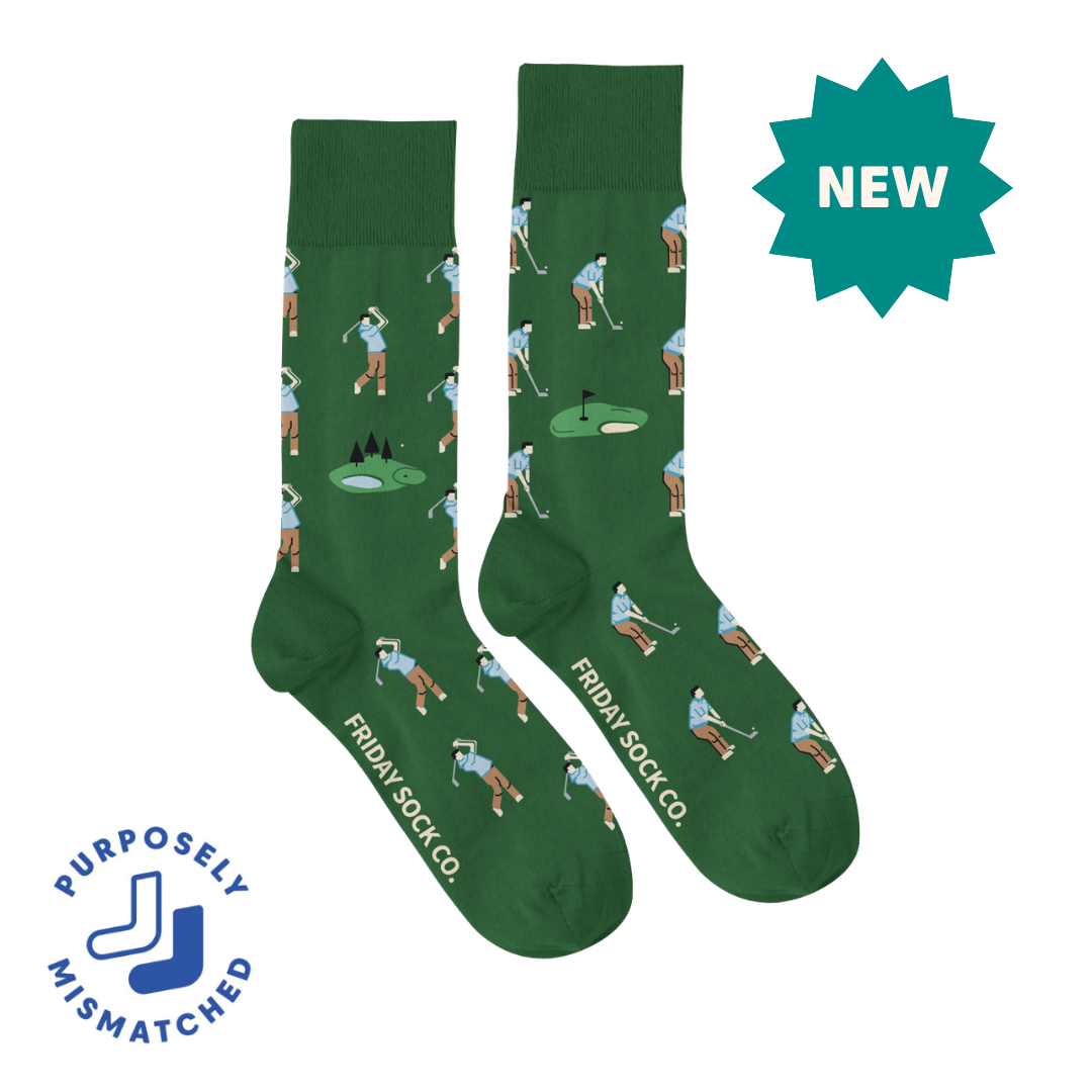 Friday Sock Co. - Men's Golf Swing & Putt Mid-Calf Socks