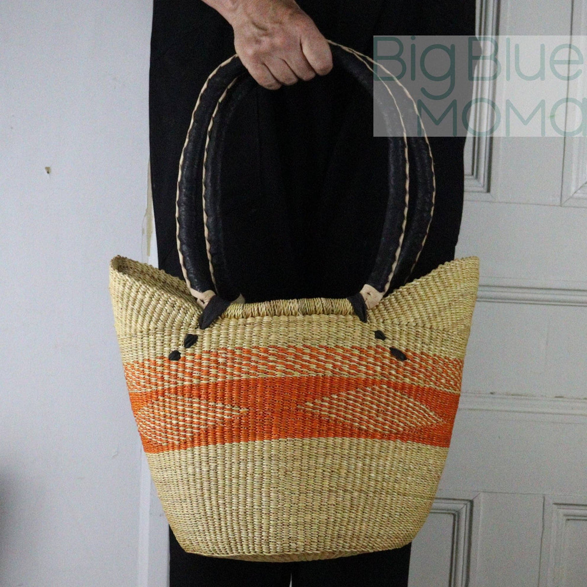 Big Blue Moma - Bolga Basket SHOULDER SHOPPER (Variety of Colours)