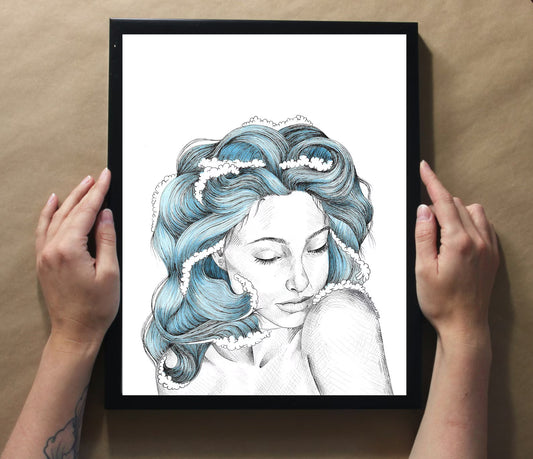 Erin Hollingshead - "Wave Hair" Art Print