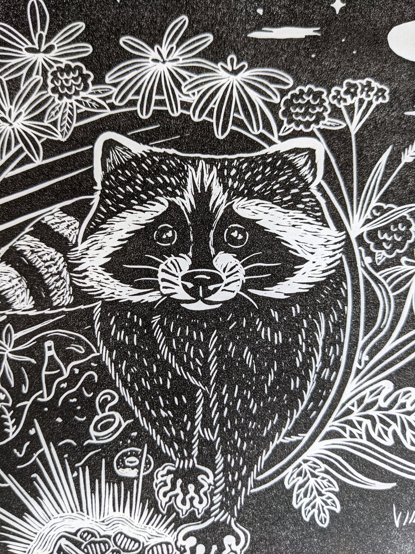 Sang'd Encre Studio - "Midnight Snack" Linocut Print