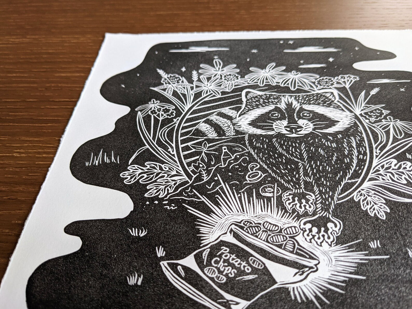 Sang'd Encre Studio - "Midnight Snack" Linocut Print