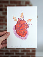 Sang'd Encre Studio - "Fire in our Heart " Linocut Print