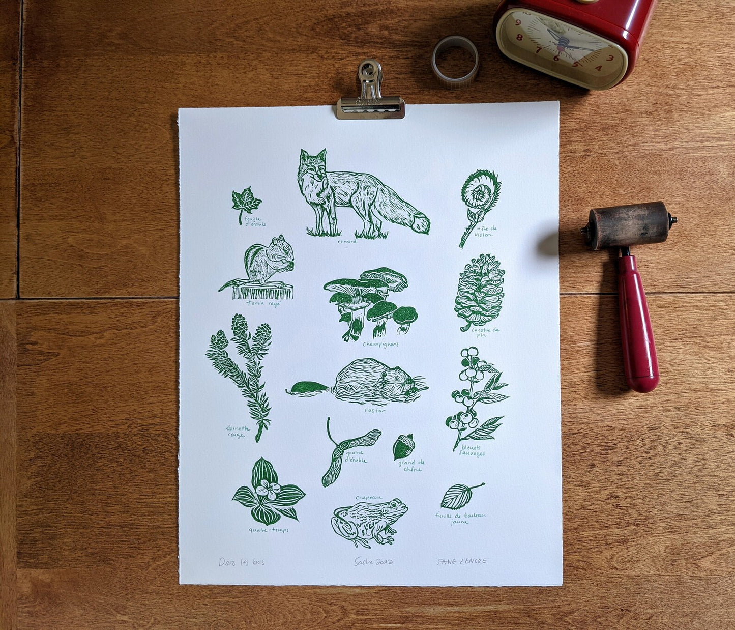 Sang'd Encre Studio - "Dans Les Bois" Linocut Print