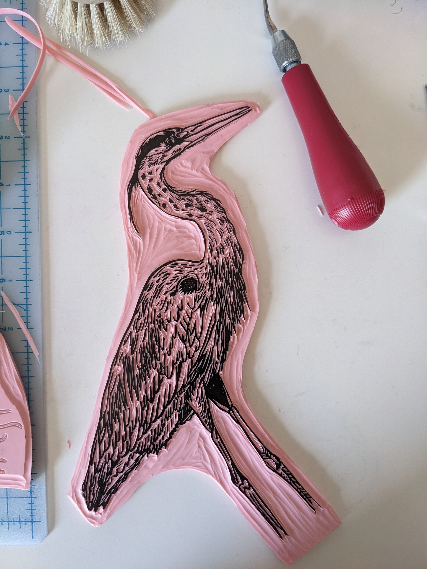 Sang'd Encre Studio - "Heron" Linocut Print