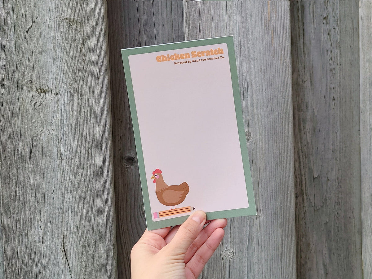 Chicken Scratch Notepad Mad Love Creative Co. - CHICKEN SCRATCH Blank Notepad – Watson & Lou