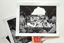 Erin Hollingshead - "Relaxing at Home" Linocut Print