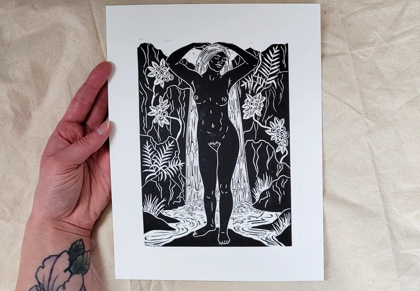 Erin Hollingshead - "Mother Nature" Linocut Print