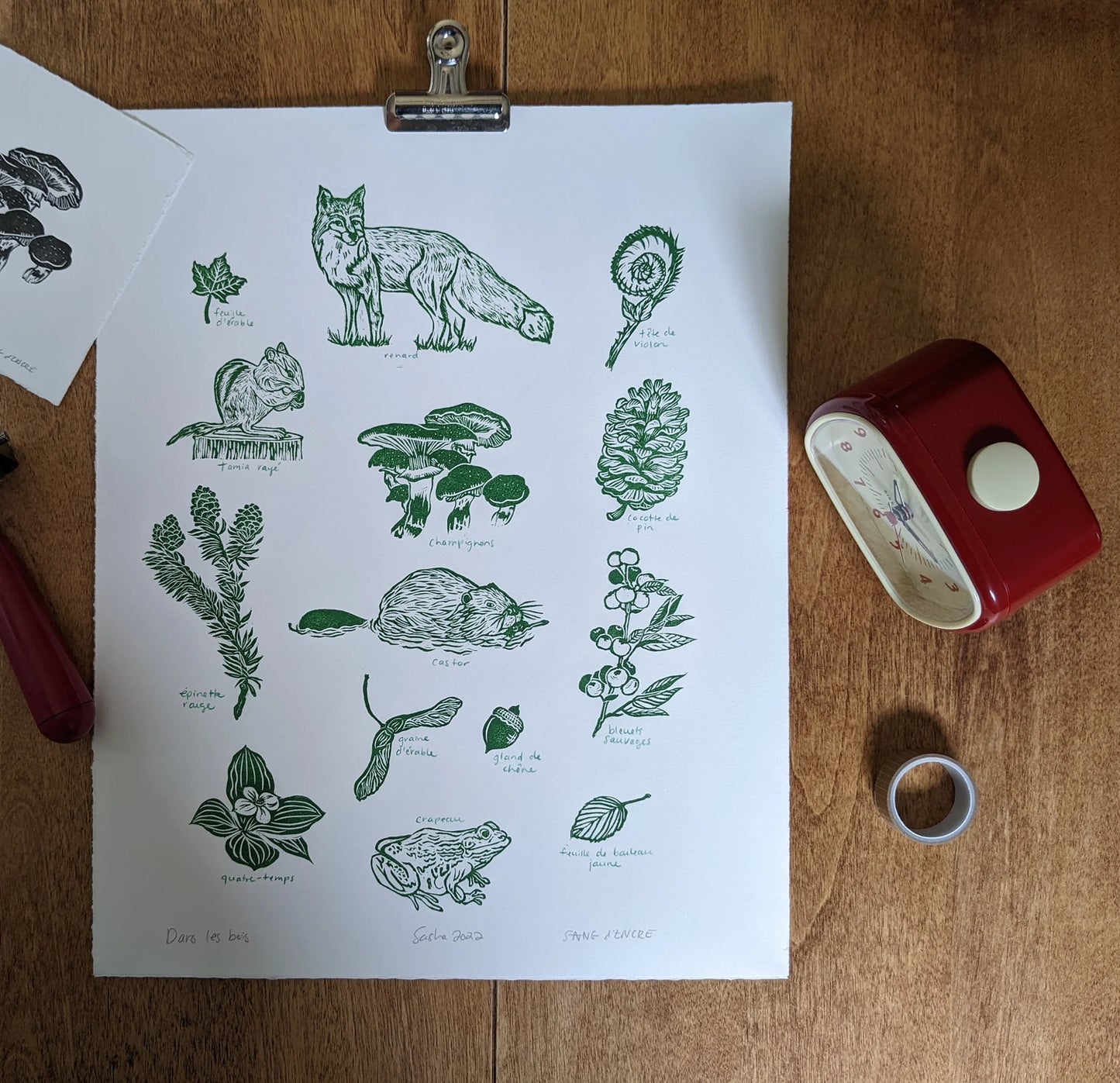 Sang'd Encre Studio - "Dans Les Bois" Linocut Print