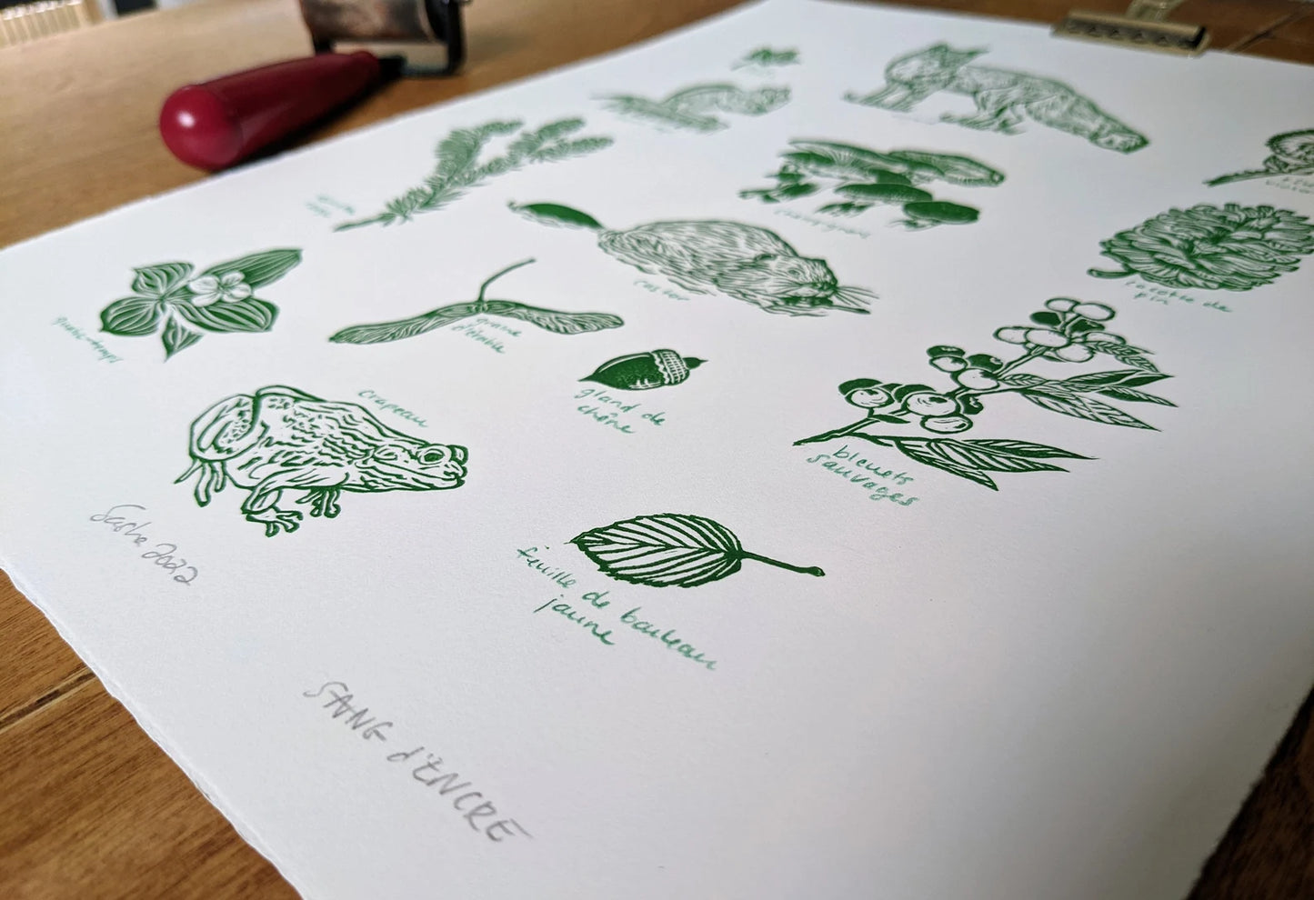 Sang'd Encre Studio - "Dans Les Bois" Linocut Print