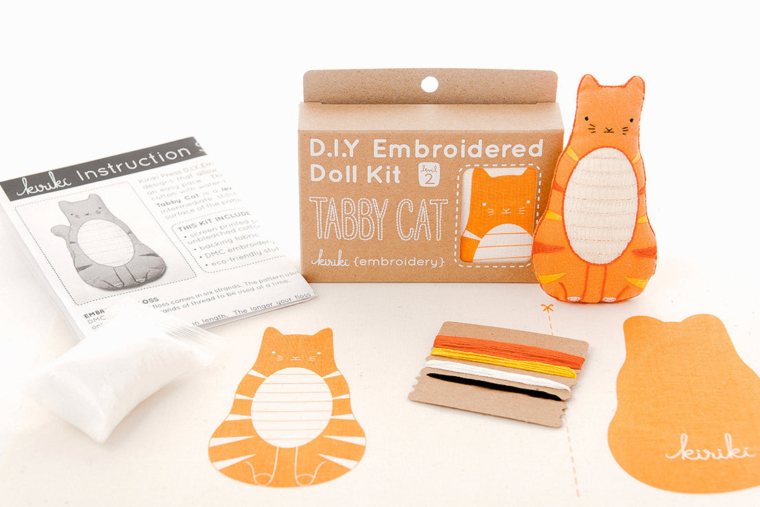 Kiriki Press - TABBY CAT Embroidery Kit (Level 1)