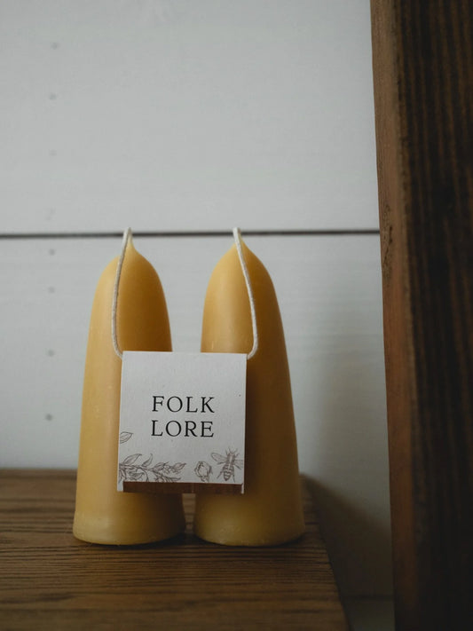 Folklore Candle Co. - HAND-DIPPED BEESWAX Stubbies Taper Pair (5")