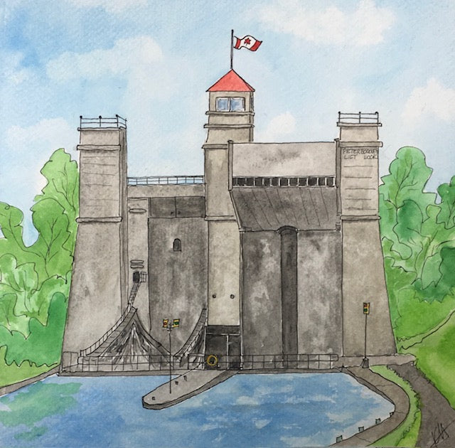 Karin McLean - PERFECT DAY AT THE LIFTLOCK (8" X 8")