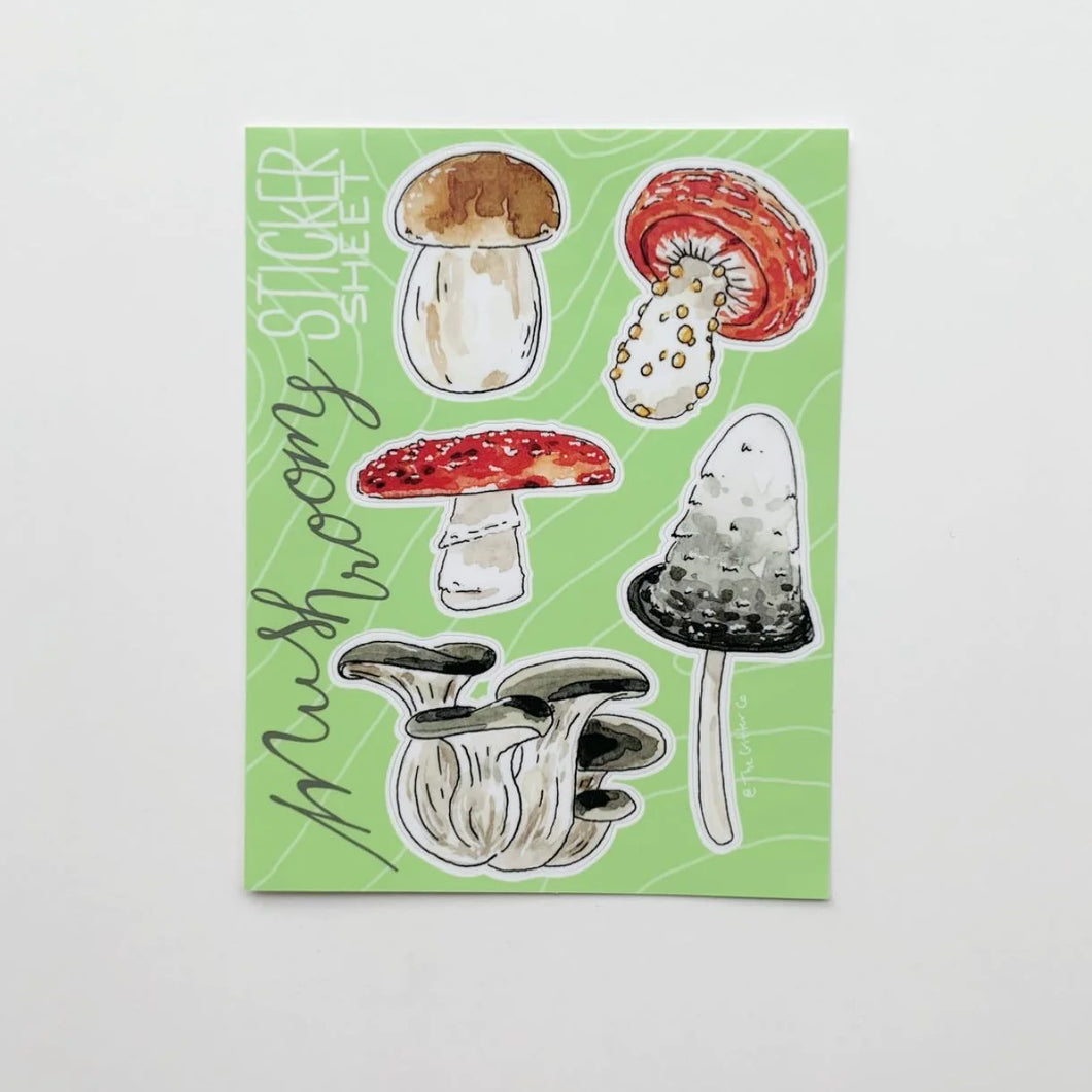 mushroom vinyl sticker sheet