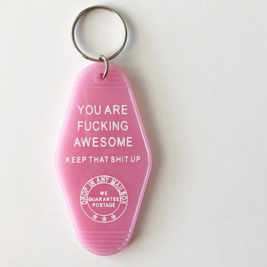 pixel paper hearts - YOU ARE FUCKING AWESOME Keychain