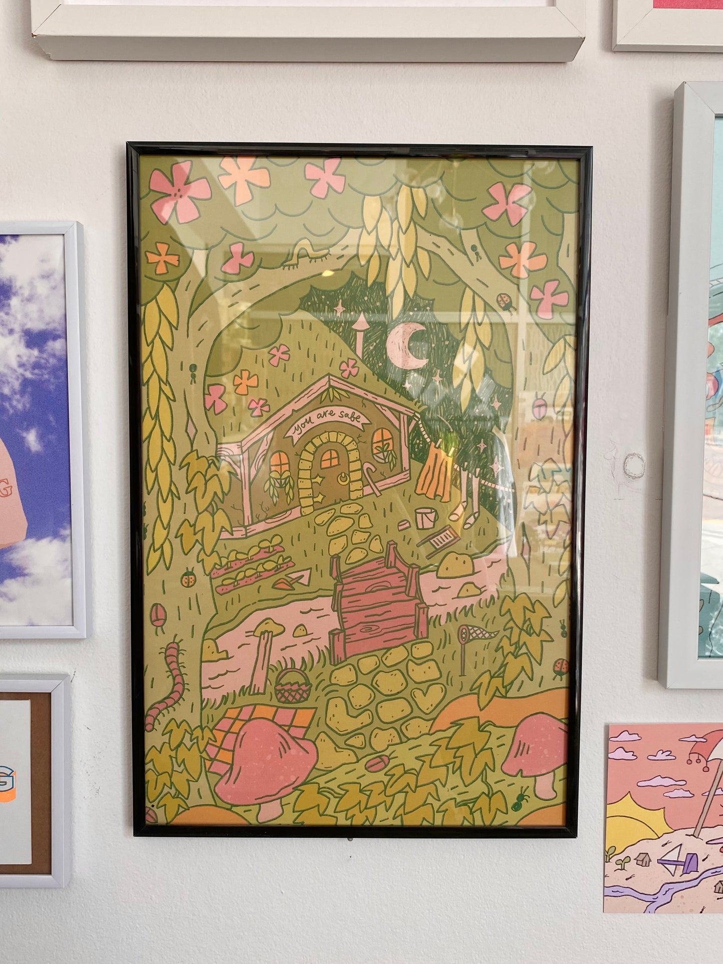 Rains Droplets - YOU ARE SAFE Art Print