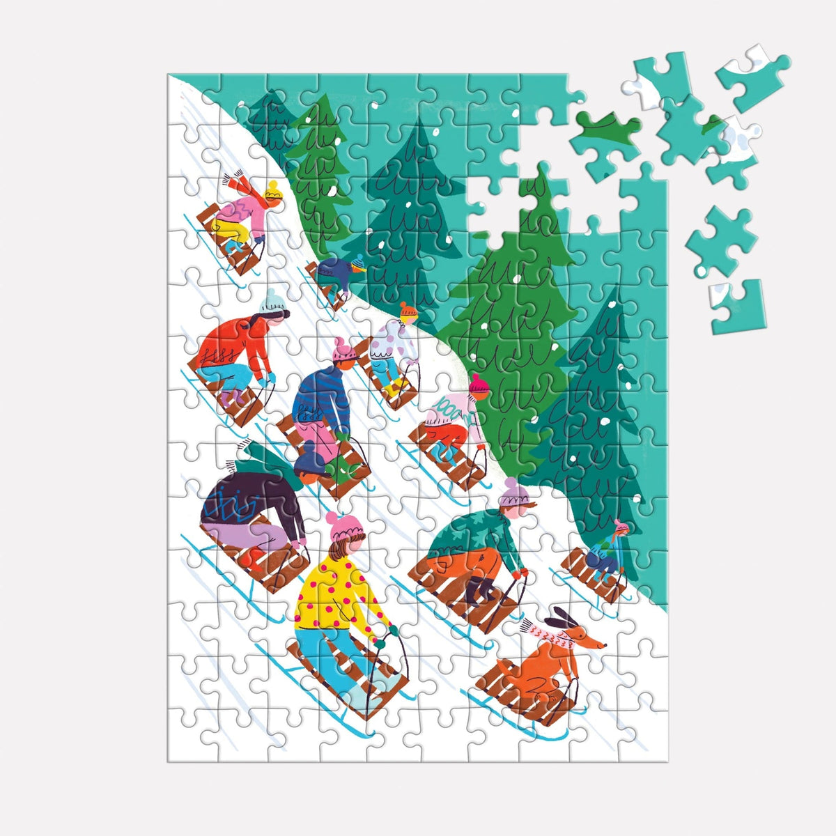 Galison - WINTER SLEDDING Puzzle Ornament (130pc)