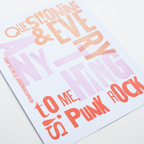 Henry Rollins - is punk letterpress print 11x14