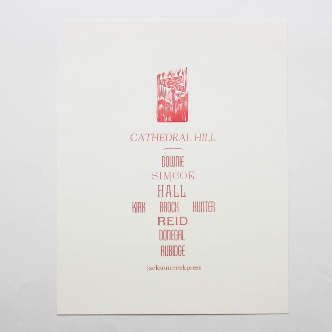 Cathedral Hill letterpress poster 11x14