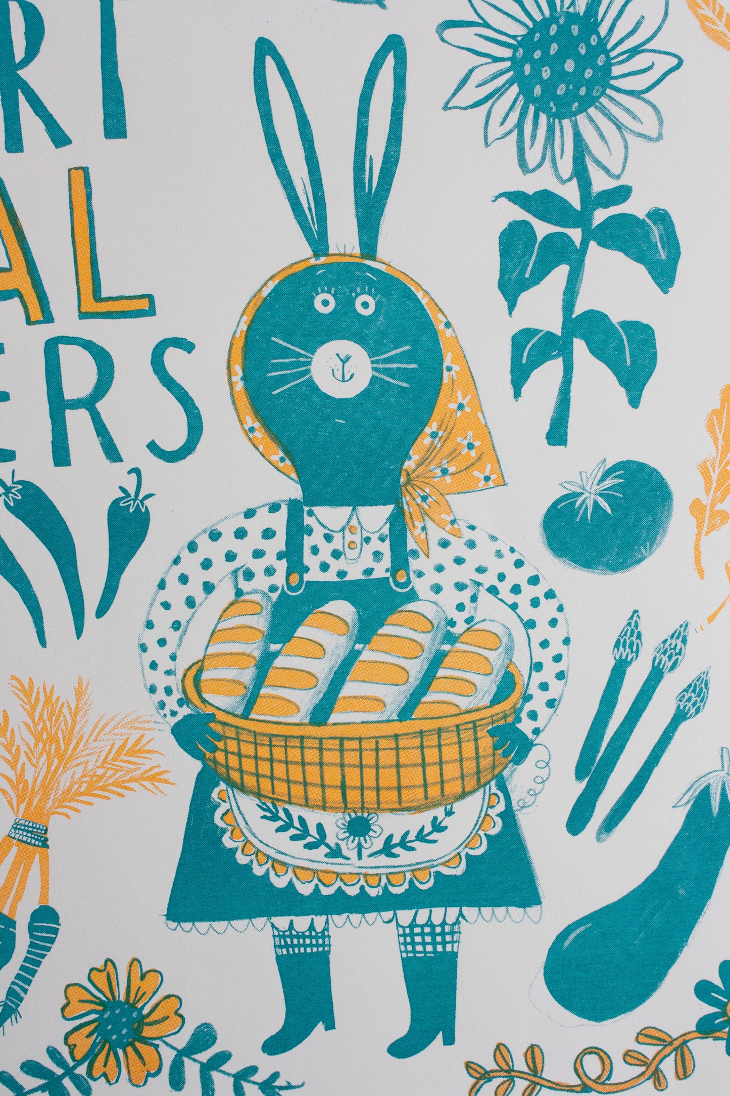 Kathryn Durst - Support Local Farmers Risograph Print (11" X 17")