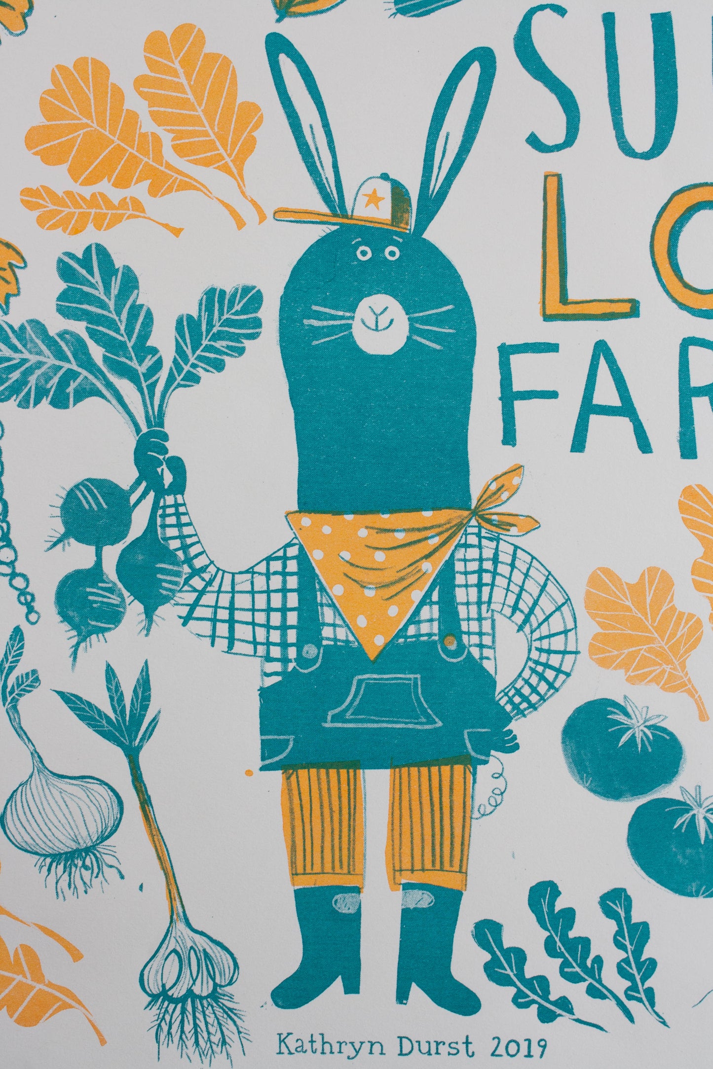 Kathryn Durst - Support Local Farmers Risograph Print (11" X 17")