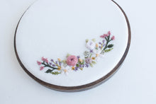 floral wreath - framed embroidery