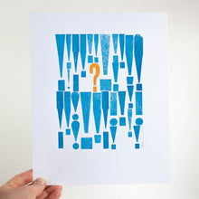 exclamation marks - letterpress print 8x10"