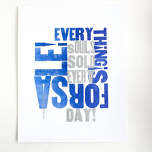 Everything is for Sale - letterpress print 11 X 14"
