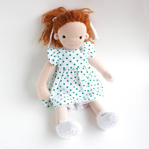 waldorf doll with red hair