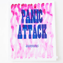 panic attack - mixed media letterpress poster 11x14"