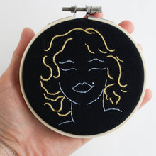 Marilyn Monroe on black - framed embroidery
